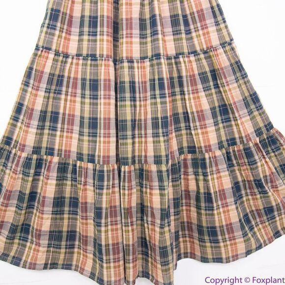 NEW Madewell Flutter-Sleeve Tiered Midi Dress in Plaid, M - Picture 5 of 16